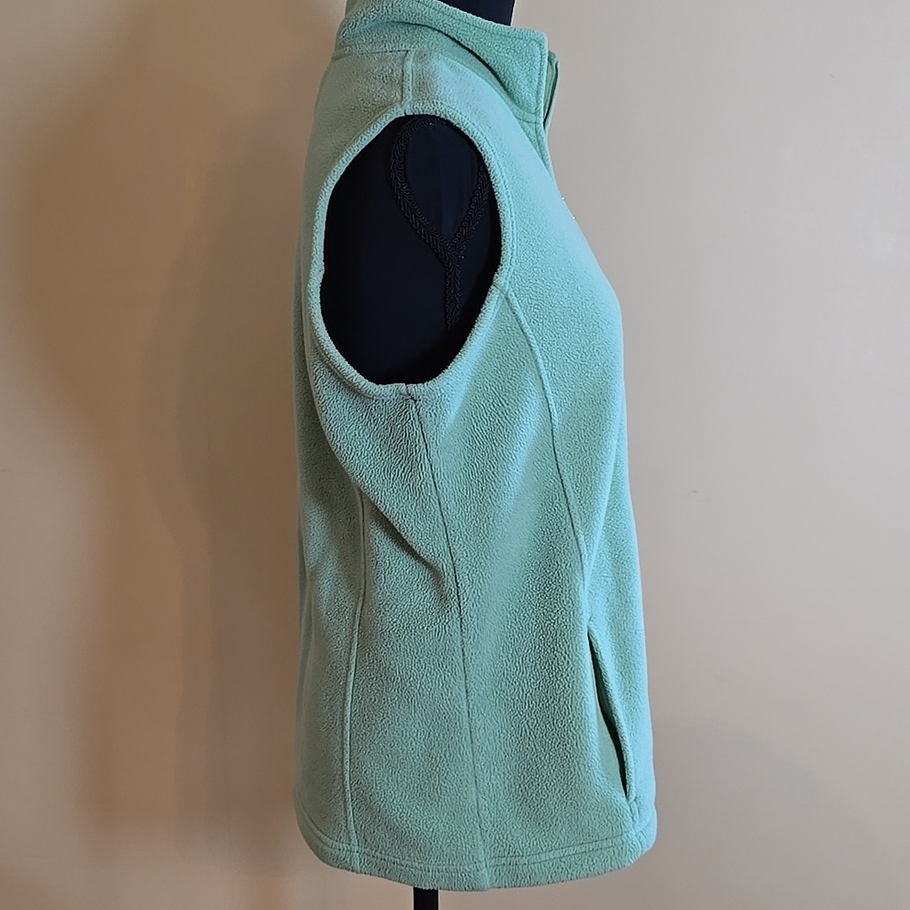 L.L. Bean Mint Green Fleece Vest M - Picture 3 of 5